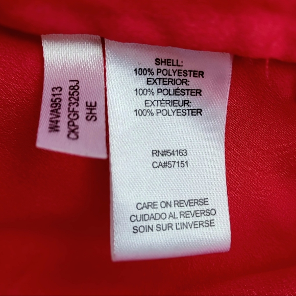 Calvin Klein Plus Ladies 3X Red Long Sleeve Button Down Blouse W/Pockets - Picture 9 of 11